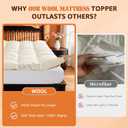 Deluxe 100% Organic Wool Mattress Topper Queen Size (Beige,(60"x80"))