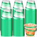 Norme 100 Pcs 9oz Green Cups Rimmed Plastic Cups Holiday Trimmed Disposable Cup Disposable Wine Glasses for Party Supplies(Green and Clear)