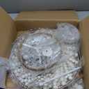 3-Light Boho Chandelier Farmhouse, Wood Bead Pendant Light, Antique Rustic Hanging Light Fixture for Kitchen Island Hallway Entryway Bedroom Nursery Dining Room Foyer (White)