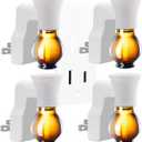 4 Sets Blank Plug in Air Freshener for DIY Characteristic Home Scent from Natural Essential Oil, EO+Water, Fragrance Refill, Wall Plug Oil Diffuser (4 Polarized Plug+4 Glass+4 Wick)