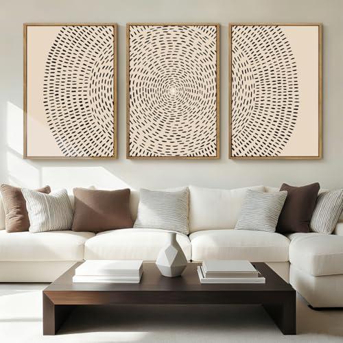 ANHUIB Large Jesus Wall Art 24x36 Inch Jesus Feeds The 5000 Canvas Wall Art Set of 3 Framed Christian Wall Decor Modern Abstract Art Print for Living Room Bedroom Office