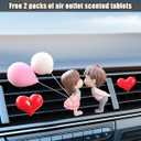 Cute Couple Car Air Vent Clip, Lovely Vehicle Air Conditioning Outlet Clamp, Automotive Interior Vent Tablet Dashboard Decoration Charm Accessories, Universal for SUV, Sedan, Truck (StyleC)