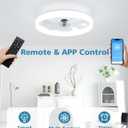 VOLISUN Low Profile Ceiling Fans with Lights and Remote, Ceiling Fan with Light Flush Mount, No Assembly, 3000K-6500K Dimmable, White Fandelier Ceilings Fans with Lights for Bedroom