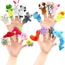 20pcs Different Cartoon Animal Finger Puppets Soft Velvet Dolls Props Toys Easter Basket Stuffers