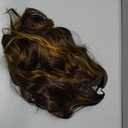 V Part Long Body Wavy Wig Synthetic V Shap Wigs for Black Women Full Head Clip In Hair Glueless Synthetic Wigs Highlight Blonde (Brown With Blonde)