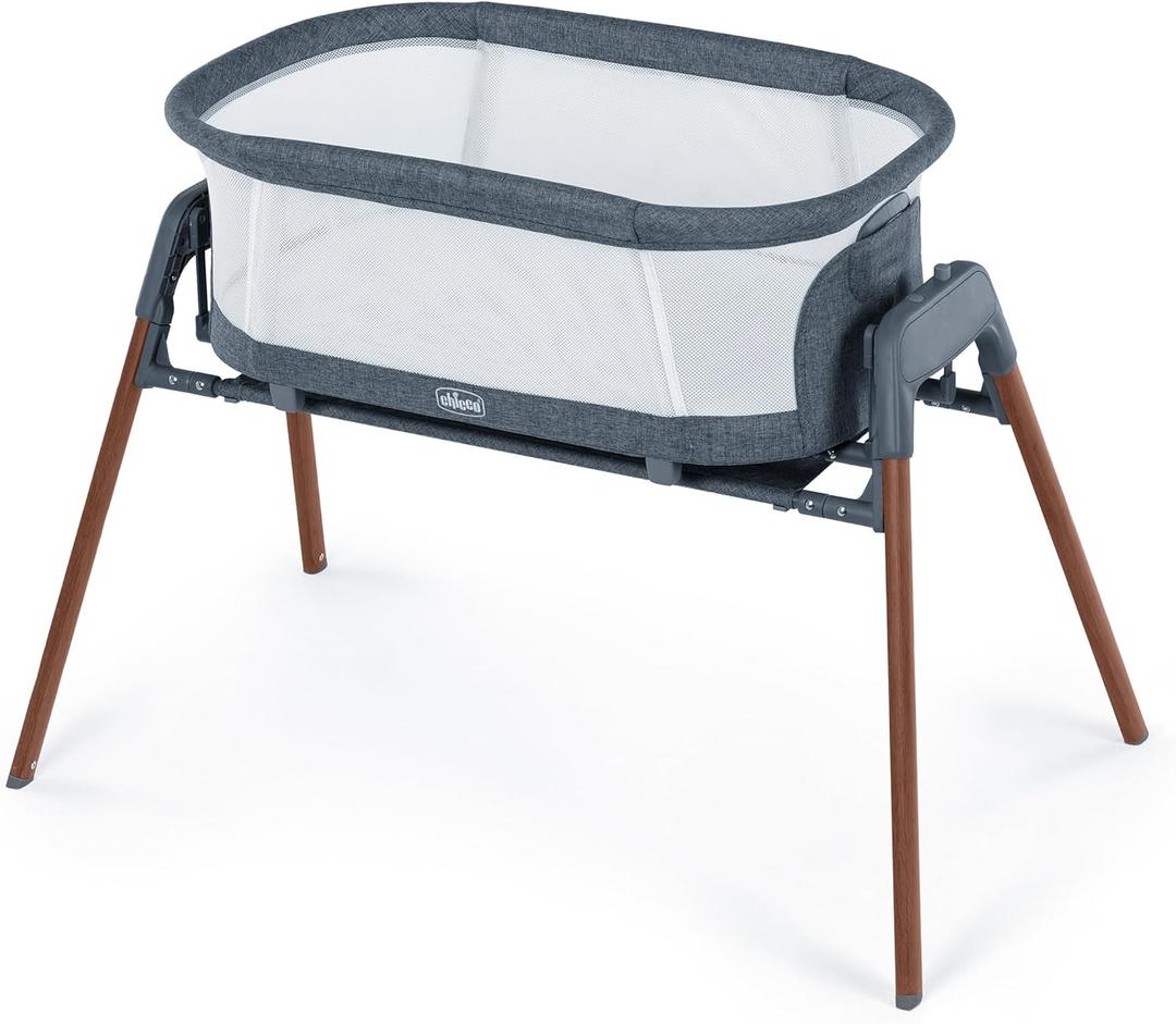 Chicco LullaGlide 3-in-1 Stationary Baby Bassinet, Gliding and Portable Bassinet, Waterproof Mattress and Fitted Sheet, Includes Carry Bag | Luna/Grey