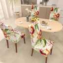 Stretch Dining Chair Covers Set of 2,Floral Print Chair Covers,Soft Removable Washable,Pet Friendly Furniture Protector,Universal Chair Slipcovers for Home, Kitchen,Ceremony Dining Room Seat (Whitephalaenopsis Orchids)