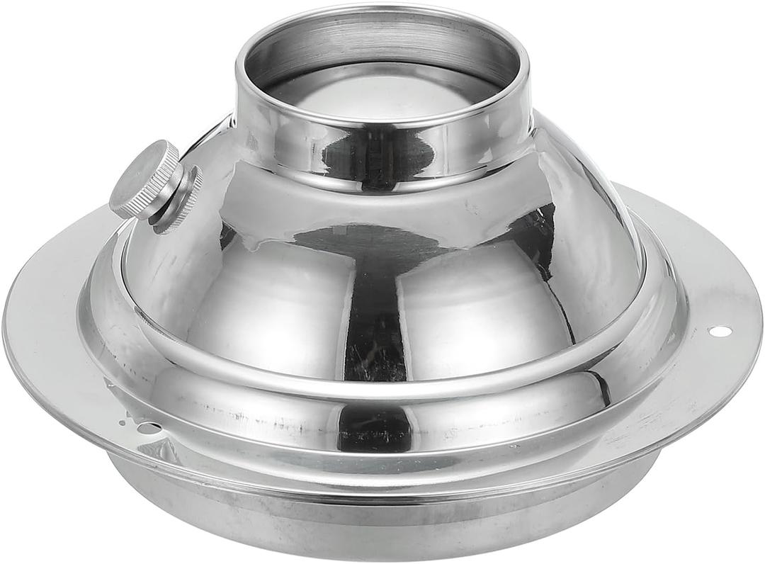 PATIKIL 6 Inch Adjustable Air Vent Stainless Steel Round Soffit Vent Air Ventilation Outlet Hood Ducting Hose Wall Ceiling Cover for Bathroom Kitchen Office