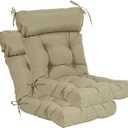 QILLOWAY Indoor/Outdoor High Back Chair Cushion,Spring/Summer Seasonal Replacement Cushions.(Beige)