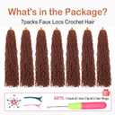 Faux Locs Crochet Hair Ginger 7 Packs 20 Inch Soft Locs Crochet Braids Goddess Locs Wavy Twist Hair Extensions 350#