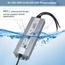 LED Power Supply 24V 400W IP67 Waterproof LED Driver 100-240V AC to 24V DC 16.67A Low Voltage Transformer Converter Power Adapter for Indoor Outdoor Any 24V LED Lights