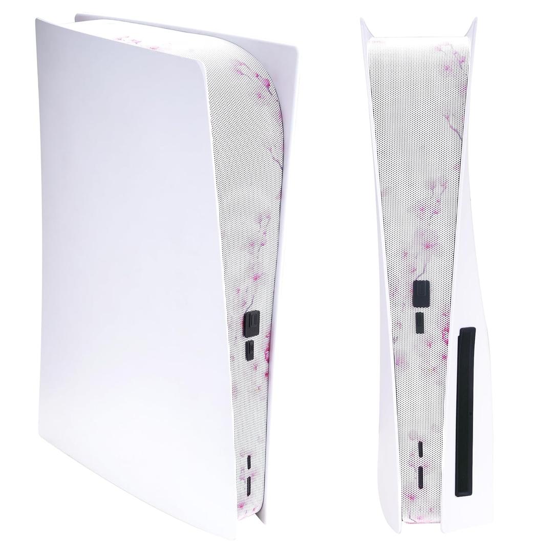 PlayVital Dust Filter and Port Plug Set for ps5 Disc & Digital Console  Breathable Anti-Dust Cover Net with 12 Silicone Plugs, Easy-Install Dust Proof Kit for ps5 Accessories - Cherry Blossom Whisper