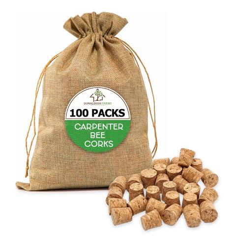 Donaldson Farms Carpenter Bee Corks - Easy Fit Repair Holes Porches from Carpenter Bee Damage, 1 Pack 100 pcs