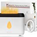 Flame Diffuser for Essential Oils, 200ml Ultrasonic Aroma Diffusers with Cool Mist, Aromatherapy Diffuser with Auto-Off Protection, Small Humidifier for Home,Office,Bedroom,Gift (White)