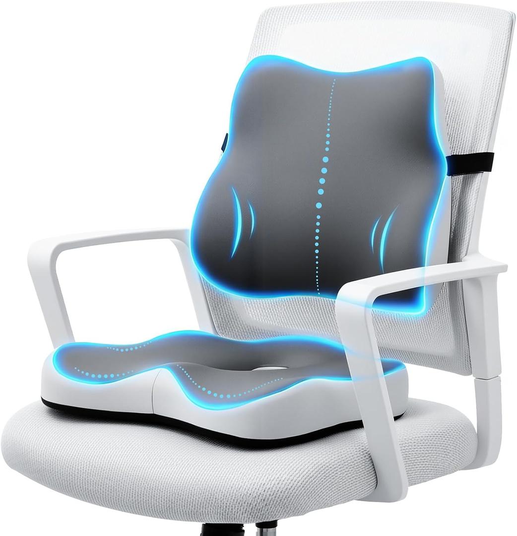 SFSFSCDF Memory Foam Comfort Seat CushionLumbar Support Pillow for Sciatica & TailboneOffice Chair CushionSuitable for OfficeChairs,Automobiles, Wheelchairs, Home and Office Use (Seat Cushion)