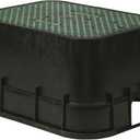 Rain Bird CPVBJMB Professional Series 12" Jumbo Rectangular Sprinkler Valve Box, Black with Green Lid, 12" High