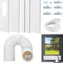Mrrihand Portable AC Window Vent Kit with 5.9" Exhaust Hose & Coupler, Upgraded Seamless Air Conditioner Window Vent Kit, Adjustable Window Seal for Sliding Vertical & Horizontal Window