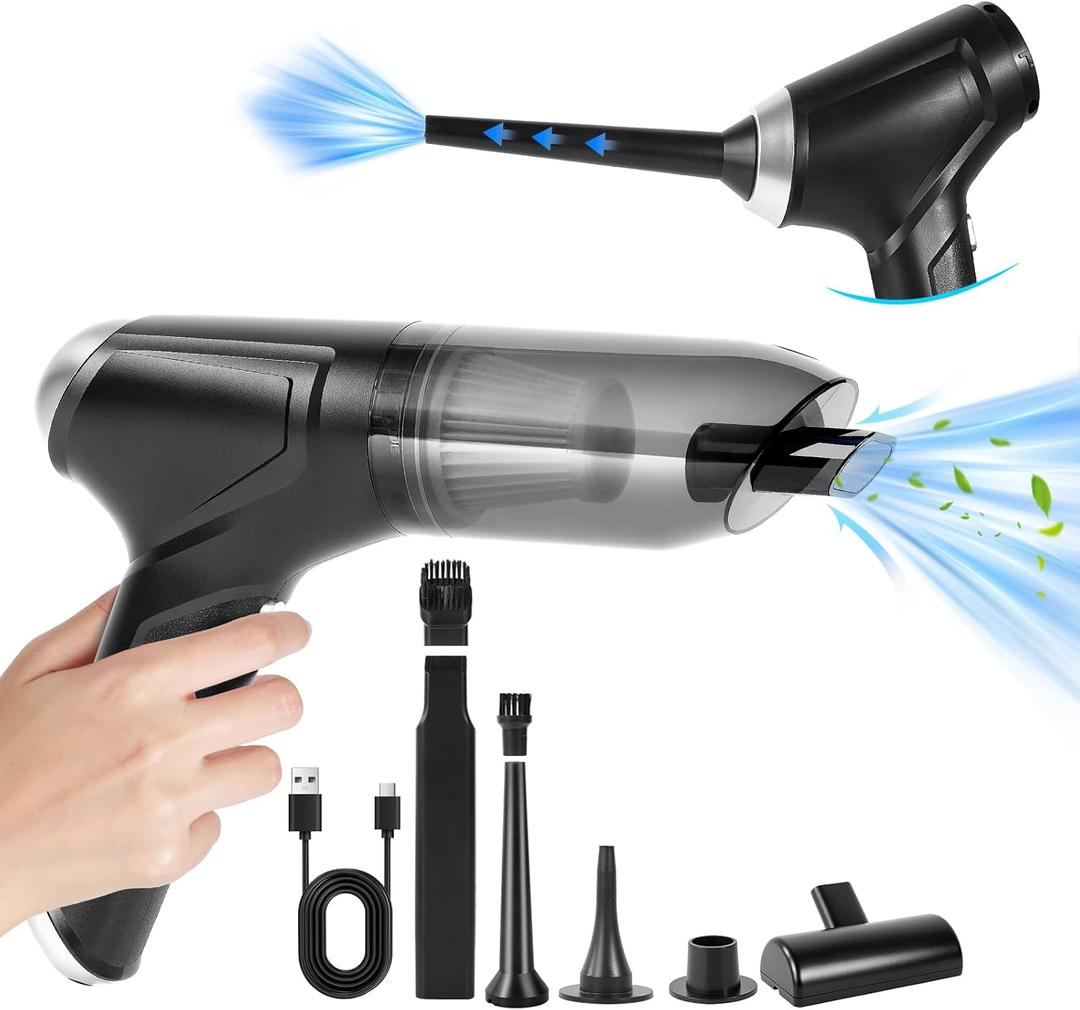 Cordless Handheld Vacuum Cleaner - 16000pa Powerful Suction, Portable Rechargeable Vac for Home and Car /V40 Black