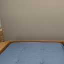 Lexicon Modern Ottoman with Hidden Storage, Textured Fabric Modular Square Ottoman Foot Rest with Button-Tufted Design for Living Room/Bedroom/Office, Blue