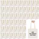 Amylove 12 Pcs Mini Tote Bag Sublimation Blank Canvas Tote Bags Reusable for Grocery Shopping, DIY, Easter Party Favor Gift Bags (8.5 x 8 Inch,Natural Color)