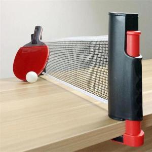 Portable Ping Pong Traveler Set, Ping Pong Game for Any Table with Retractable Net, 2 Paddles and 6 Balls, Table Tennis Set for Indoor Outdoor Sport Fun, Easy Setup
