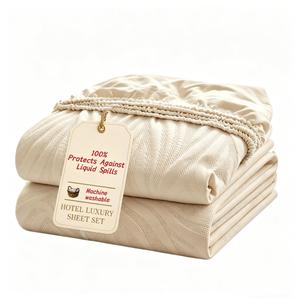 Khaki Twin Waterproof Mattress Protector with Pillowcase Protector, Protects Against Liquid Spills, Soft, Noiseless and Breathable, Fits 8"-15" Deep Pocket