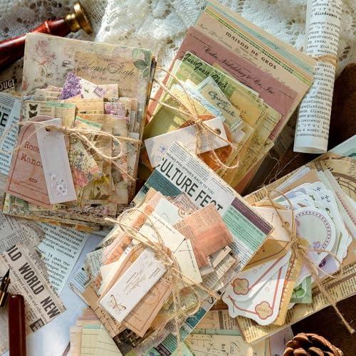 VIVIQUEN Sheets Vintage Textured Scrapbook Paper Set – 4 Nature Themes Retro Mixed Special Paper for Scrapbooking Planner Bullet Junk Journal Supplies Collage Card Embellishment