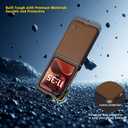 2 x ASAPDOS Genuine Leather Folio Magnetic Case for Motorola Razr 2025 Ultra [Compatible with MagSafe],Built-in Screen Protector and Thin Slim Protective Case Cover Brown