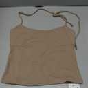 REORIA Women's Sexy Halter Backless Double Lined Tank Top Y2k Trendy Camisole Crop Tops (Beige, M)