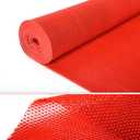 Nisorpa Commercial Drainage Floor Mat 3x16 Ft Non Slip Floor Mats Wet Area Mats Pool Mats for Floor 0.22'' Thick PVC Mesh Hollow Mat for Indoor Outdoor Wet Area Kitchen Swimming Pool Bathroom, Red