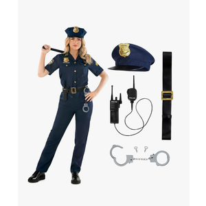 Morph Police Officer Costume - Adult Women's Cop Costume, Size Small
