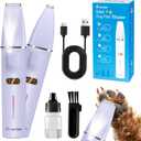 2-in-1 Dog Paw Trimmer with 2 Blades, Quiet Cordless Dog Clippers with 2 Speeds, Small Pet Hair Grooming Trimmer for Paws, Eyes, Ears, Face, Rump, USB-CPurple