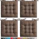 SQUARE MOON 4 Pack Chair Cushions, Seat Cushions, Chair Pads, Chair Mat for Indoor, Outdoor Dining Chair, Kitchen Chairs, Dining Room Chairs (16" × 16" × 4 Pack, Black Coffee)