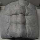 Rectangular Stool Cushion Set of 2, Soft Saddle Stool Cushions with Ties, Nonslip and Washable, Grey, 18 x 10.5 x 4 Inch