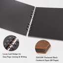 Creawoo 11 Mr&Mrs Wooden Guest Book Album Memory Keepsake for Wedding Anniversary Birthday with 80 Pages Blank Black Cardstocks - Available at Least 160 Pictures