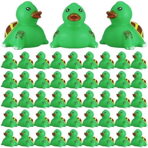 PullCrease Rubber Duck 2 Inch Duck Bath Toy Floating Rubber Ducky Adorable Rubber Duck Party Supplies for Ducky Birthday Party Gift Nature Birds Lovers Duck Hunting Decoration(48 Pcs,Sea Turtle)