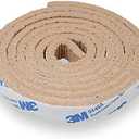 Self Adhesive Felt Furniture Pads: Furniture Sliders for Hardwood Floors, Chair Leg Floor Protectors, Heavy Duty Felt Strip Roll for All Hard Surfaces, 1/2" x 60" Roll, Beige 2 pcs