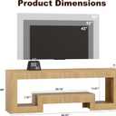 JUSTOGO Modern TV Stand for 65 Inch TV, Wood Entertainment Center with LED Lights, TV Console with Large Open Storage for Living Room Bedroom, 54" TV Table Media Console, Natural, 54"W x 11.8"D