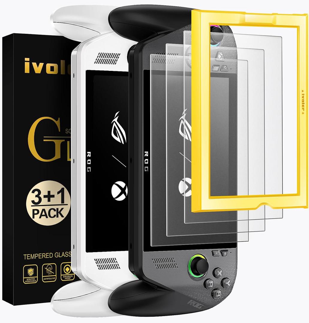 Ivoler 3-Pack anti-glare Etched Screen Protector for ASUS ROG Xbox Ally/ROG Xbox Ally X Handheld 2025Matte Anti Glare Tempered Glass with Alignment Frame Anti-Scratch Full Coverage Guard
