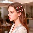 2Pcs Valentines Heart Hair Clips Rhinestone Heart Hair Barrettes Red White Hearts Hair Pins Cute Hair Accessories for Women Girls Valentines Day Party Supplies