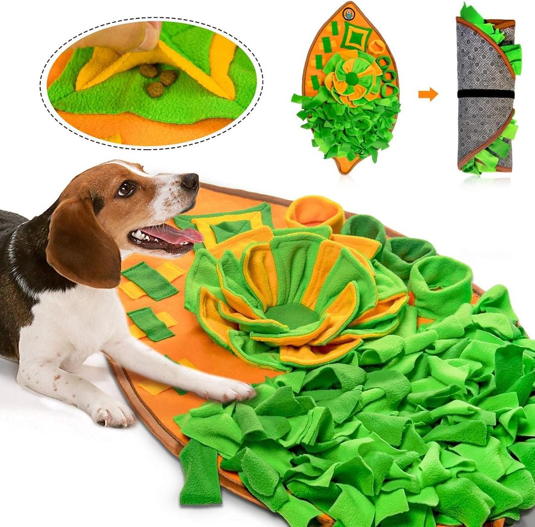 AWOOF Snuffle Mat for Dogs, Dog Cats Nosework Feeding Mat, Pet Interactive Dog Puzzle Toys Encourages Natural Foraging Skills for Training and Stress Relief (B)