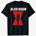 Marvel Black Widow Logo Silhouette T-Shirt (Size Large)