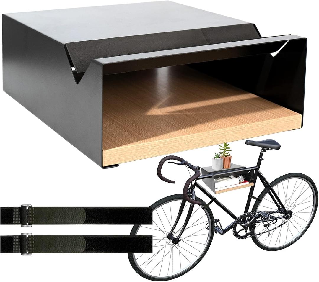 MOSHAY Bicycle Wall Mount S-Rack Bicycle Holder Aluminum Wood - Bicycle Mount for Road Bike Gravel Bike Touring Bike - Bicycle Stand Wall Indoor Storage for Garage Living Room