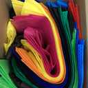 Windyun 50 Pcs Non Woven Tote Bags Bulk with Handles, Multicolor Reusable Grocery Bags, Summer Foldable Shopping Gift Totes for Daily Use