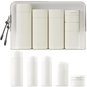 Travel Bottles Set - TSA Approved Leak Proof Squeezable Containers for Toiletries, Conditioner, Shampoo, Lotion & Body Wash Accessories (White)