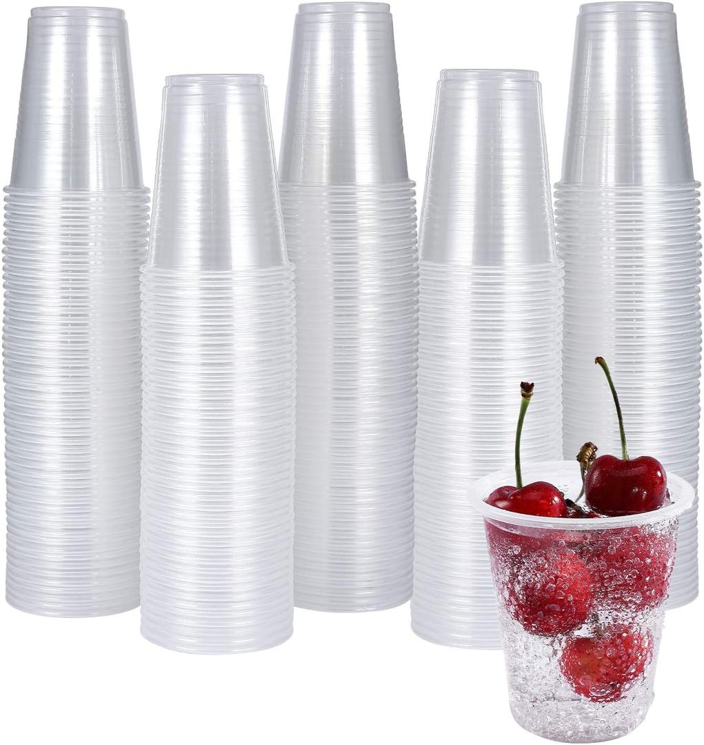 300 Pack 5 OZ Clear Plastic Cups,Disposable Mouthwash Cups,5 Ounce Cold Party Drinking Tumblers Ideal for Whiskey, Drinking Tasting, Food Samples