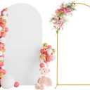 Wokceer 6.6 FT Wedding Backdrop Arch Stand and White Arch Cover, Metal Arch Stand with Arch Stand Cover for Birthday Party Wedding Ceremony Bridal Baby Shower Event Decor, 6.6x3.3FT, White