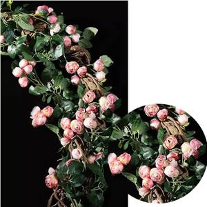 Artifical Flowers for Wedding Rattan UV Resistant Fake Plastic Flowers Spring Summer Indoor Outside Decorative Scene (Color : Rose)
