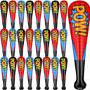 24 Pcs Pow Inflatable Baseball Bat Spider Inflatable Bat 17 Inch Baseball Party Favors Goodie Bag Stuffers, Birthday Decorations Party Prizes for Carnival Spider Birthday Supplies