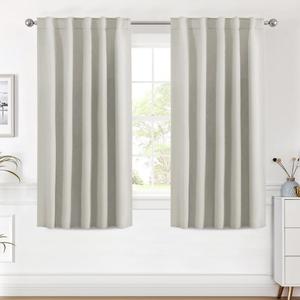 H.VERSAILTEX Blackout Curtains Thermal Insulated Window Treatment Panels Room Darkening Blackout Drapes for Living Room Back Tab/Rod Pocket Bedroom Draperies (2 Panels, Ivory/Cream, 42 x 54 Inch)